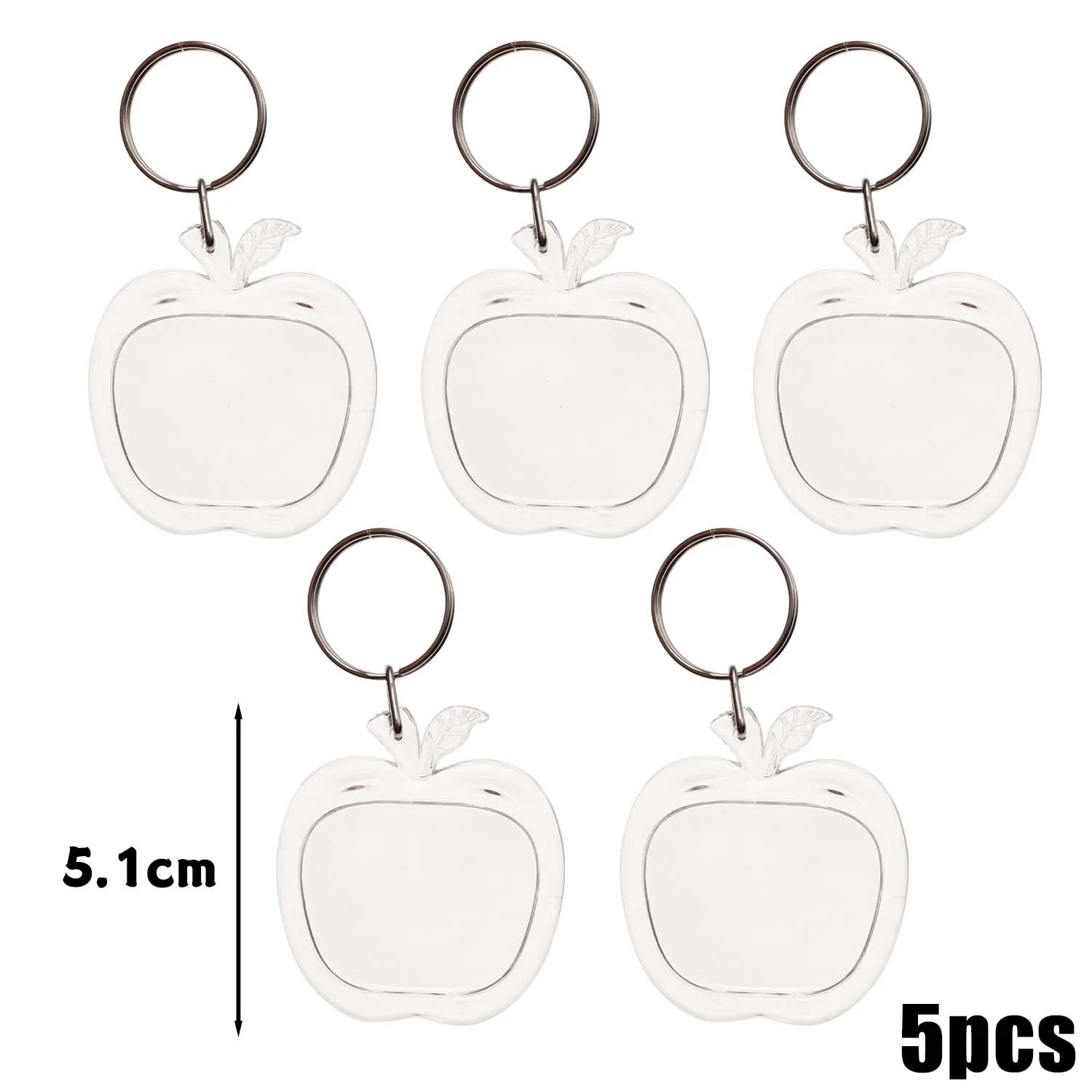 5/10 Stück transparenter Fotorahmen-Schlüsselanhänger, Quasten, schnappen-in, individueller Einsatz, Foto-Acryl-Rohling-Schlüsselanhänger, klarer leerer Bild-Anhänger