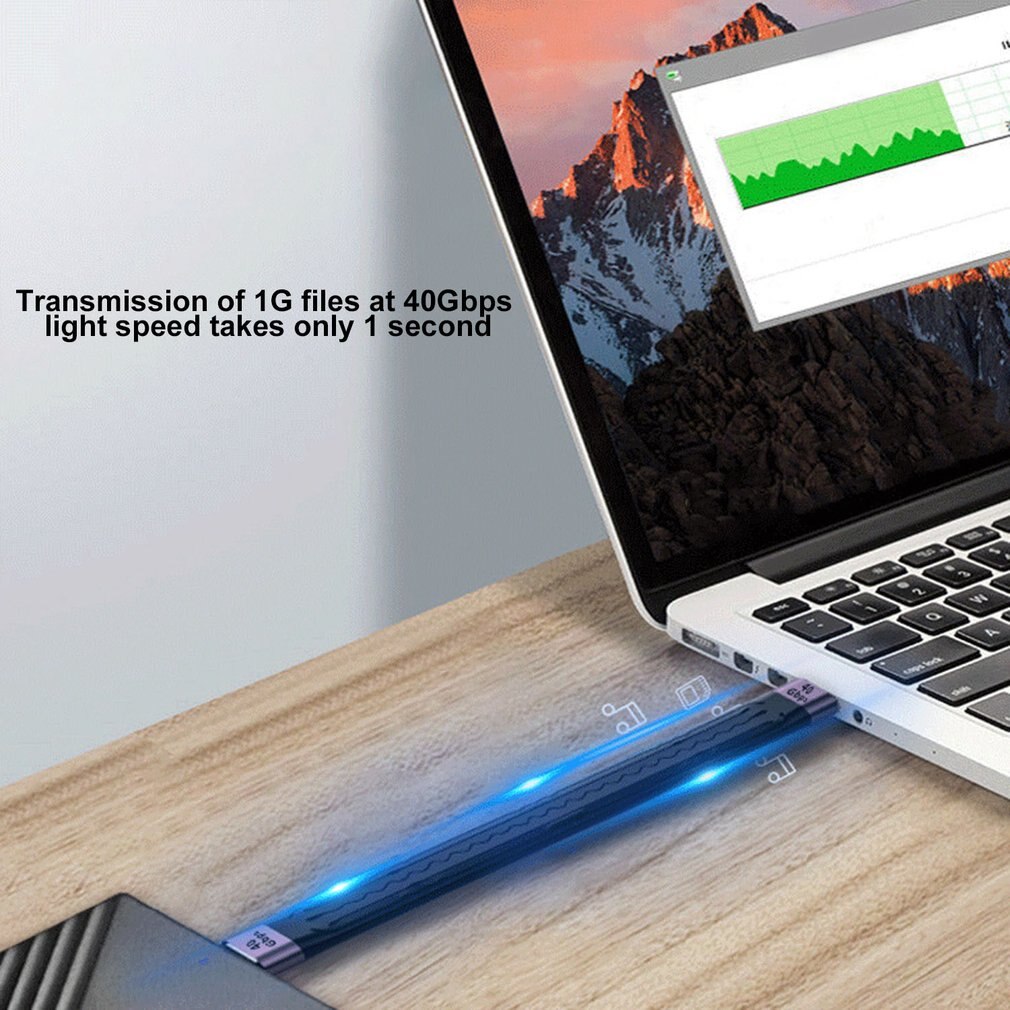 EGpu – câble USB 4 et C 100W, charge rapide, 40Gbps, transfert de données, synchronisation, court, avec puce Emark, pour HUB SSD externe