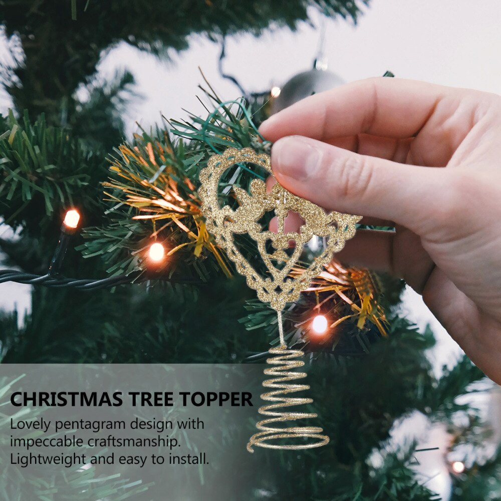 1Pc Kerstboom Decoratie Topper Star Tree Topper Ornament (Golden)