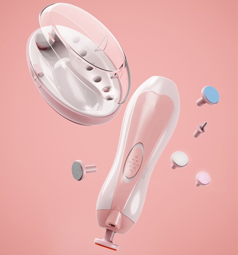 1 pçs portátil elétrica cortador de tosquiadeira de unhas do bebê aparador de unhas manicure pedicure clipper cortador tesoura crianças infantil cuidados com o prego