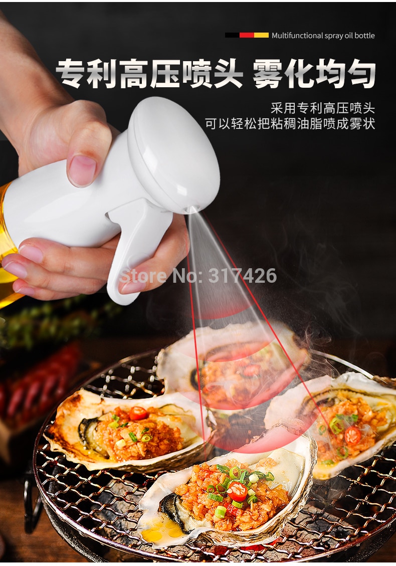 200ml olje sprayflaske matlaging baking eddik tåkesprøyte grill sprayflaske for kjøkken matlaging bbq grilling steking