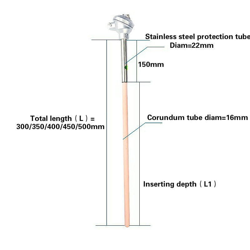 Thermoelement temperatur Sensor K-typ WRN-132 300-500mm korund keramik rohr SUS304 1300 grad für hohe temperatur ofen