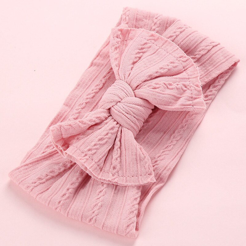 Baby Peuter Kids Meisje Katoen Blend Boog Hoofdband Haarband Hoofddeksels Hoofd Wrap: Roze