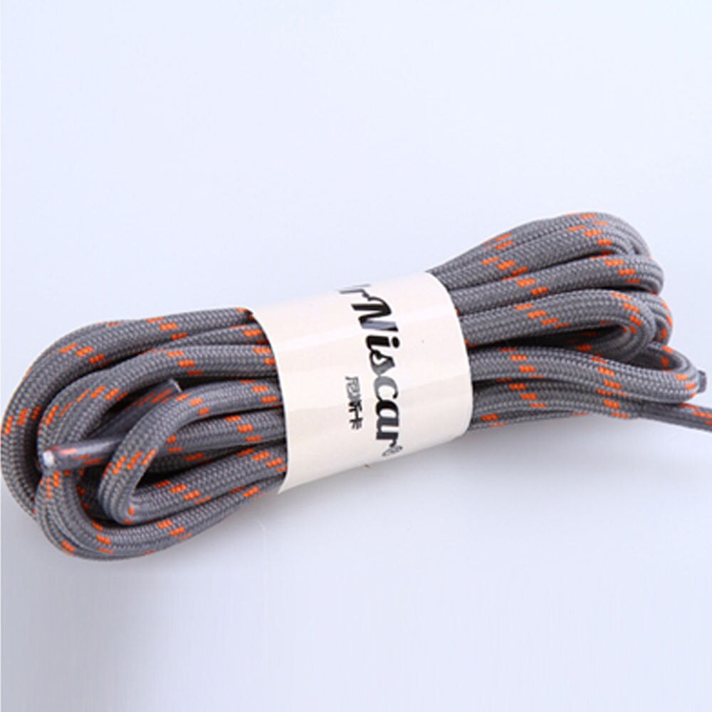 Lacets ronds longs et solides pour la marche en plein air, 1 paire: Gray-Orange