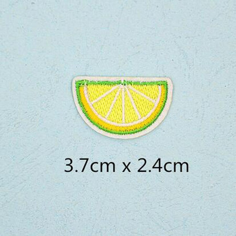 Embroidered Patch Sewing Clothes Patches Iron On Crown Motifs Garment Sticker Fix Star Hand Heart Fabric Badge Applique BU12: BU12N5 Lemon Limo