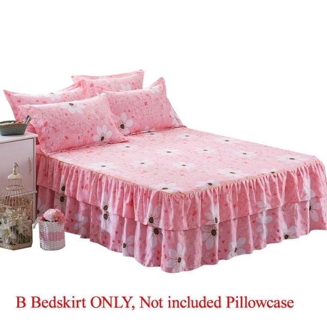 Bedrok, chiffon sprei, satijnen katoenen laken voor bruiloftsdecoratie, bedovertrek met elastische band 31: B bedrok