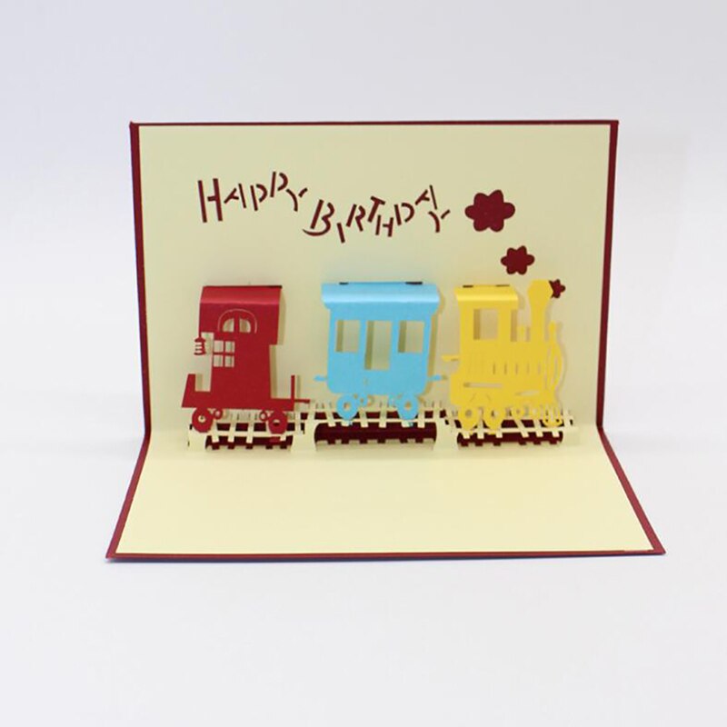Tarjetas 3D UP invitaciones de boda invitación tren ducha boda felicitación tarjeta aniversario unicornio postal
