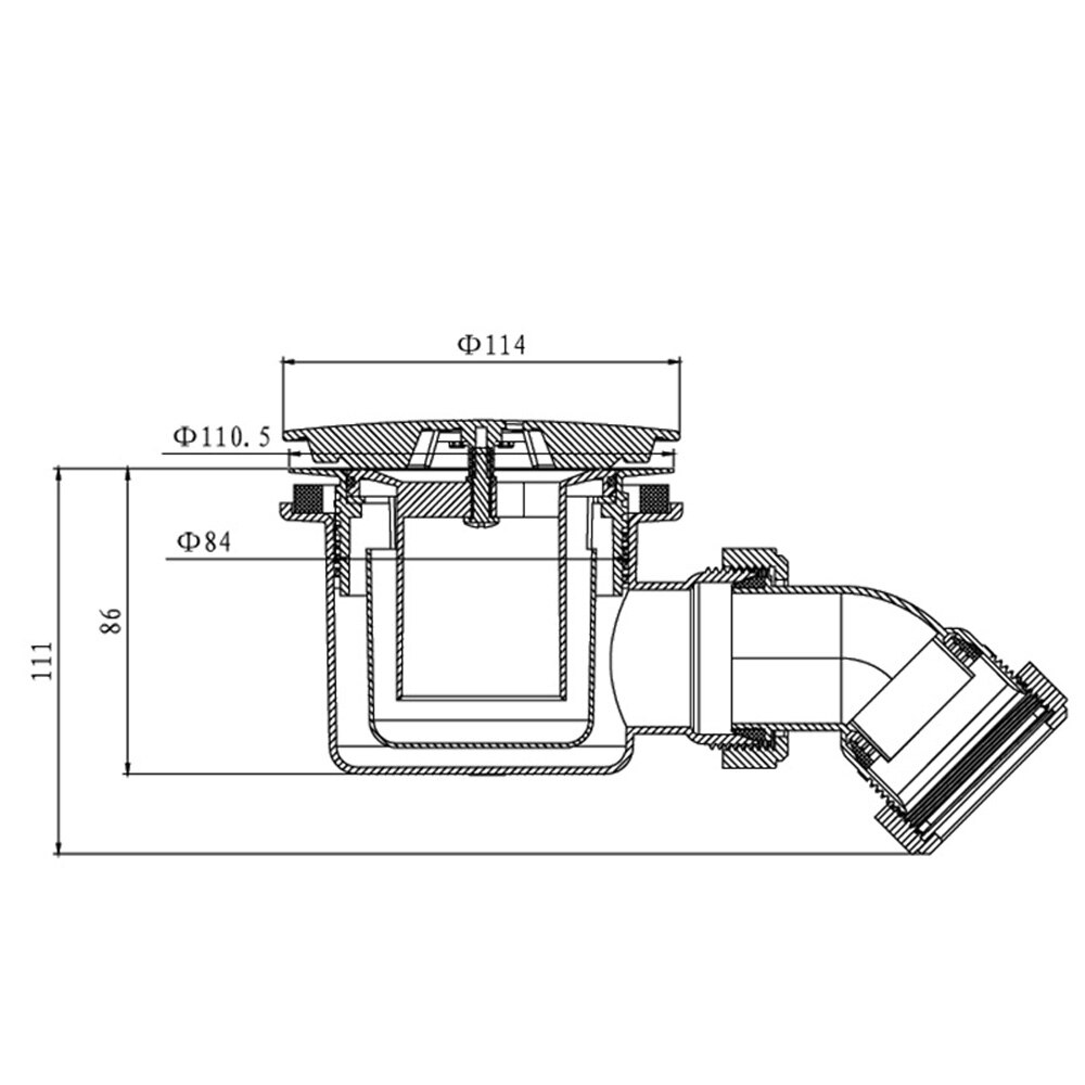Talea 114mm Modern Bathroom Basin Sink Shower Trap Waste Trap Drain Kit Waste Fast Flow Shower Tray Waste For Shower Enclosures