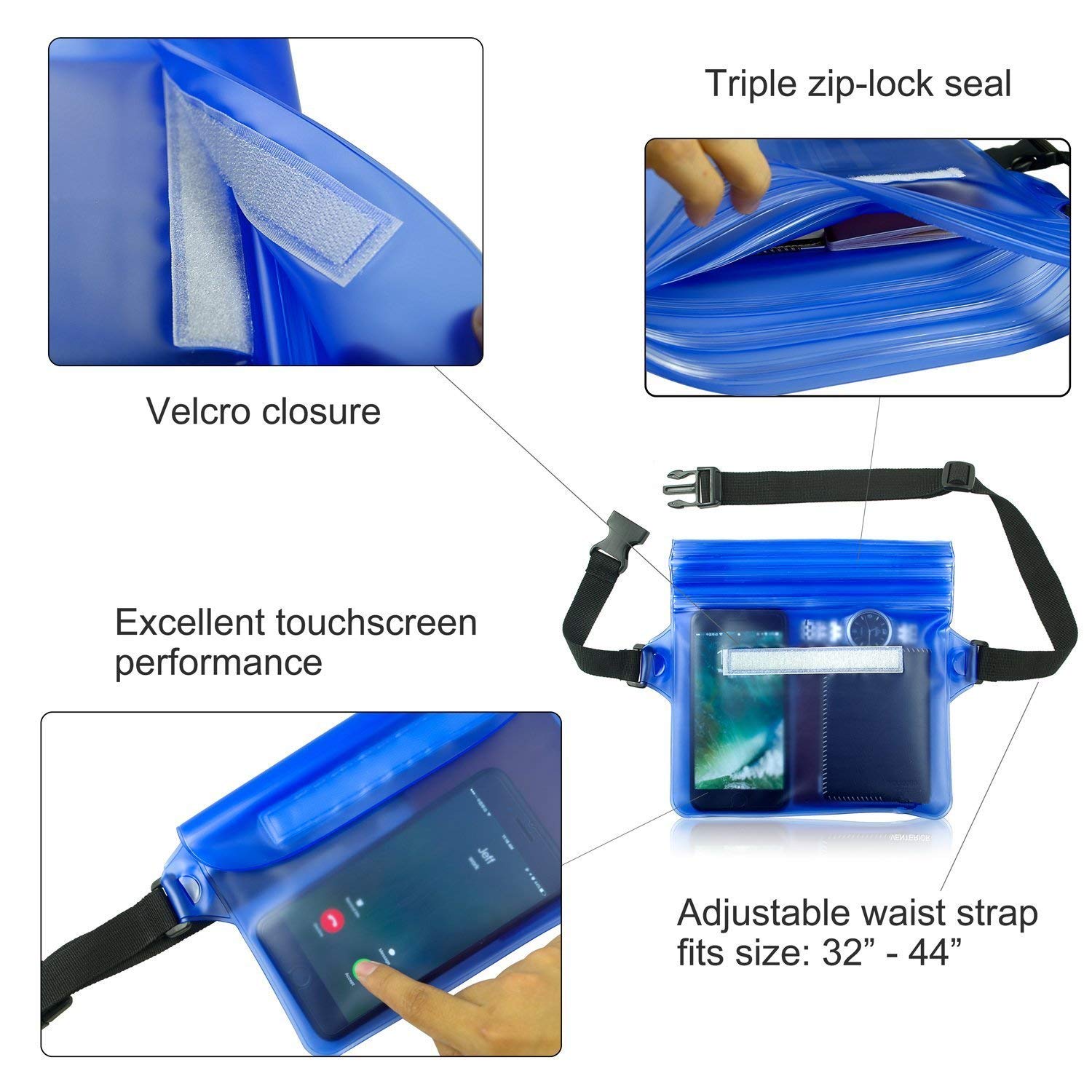 Bolsa impermeable de pvc para exteriores, bolsas de cintura para acampar, escalada, senderismo, deporte, funda bolsa seca con correa para el hombro en la cintura