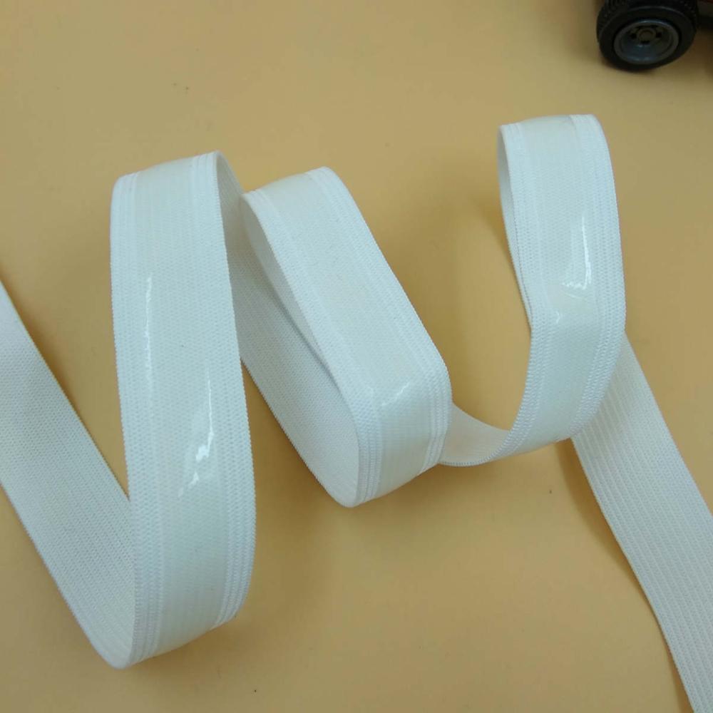 Svart hvit gjennomsiktig silikon elastisk griper 5m sy diy ekstra grep 20mm teip avlet silikon avlet 10mm plagg tilbehør: Hvit