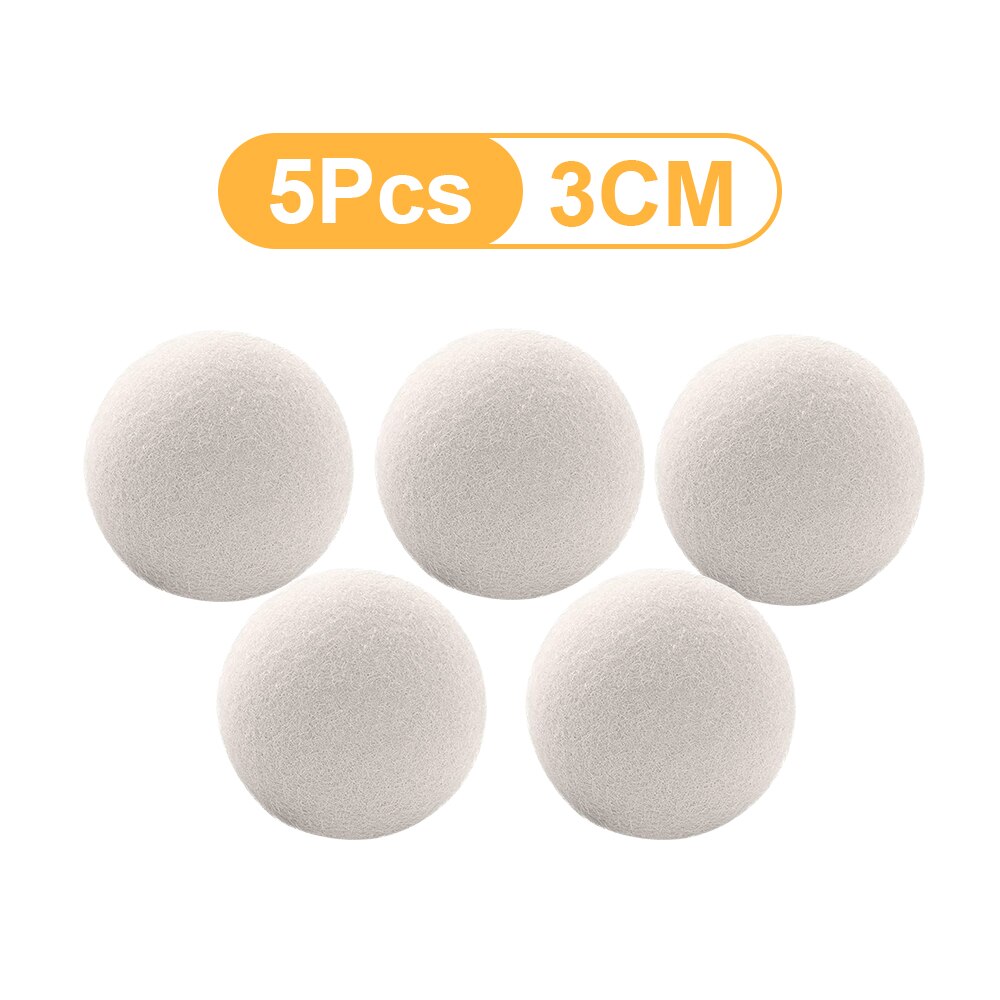 Herbruikbare Wol Droger Ballen Natuurlijke Stof Wasserij Bal 3/4/5Cm Thuis Wassen Ballen Wasmachine Accessoires wasdroger Tool: 5 Pcs 3cm