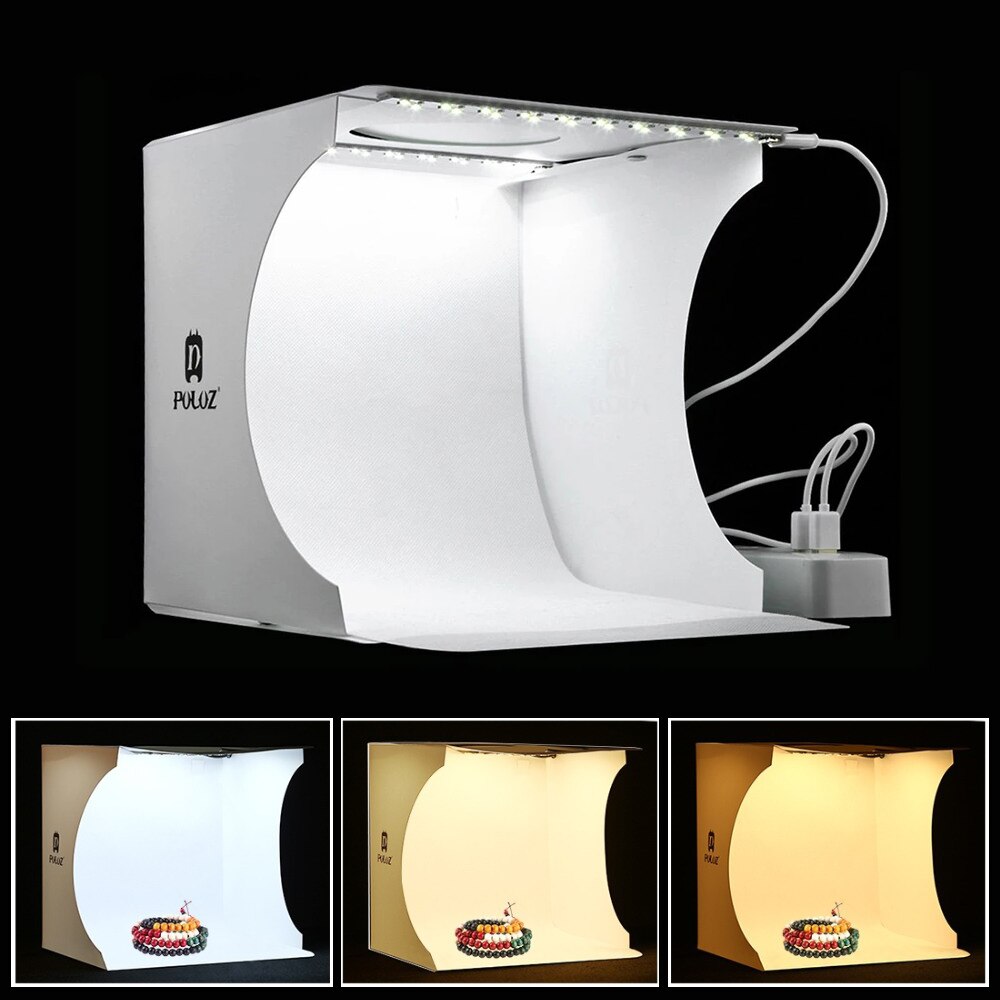 PULUZ Folding Photo Studio Box Portable Lightbox Photography Tabletop Shooting Softbox Studio Shooting Tent Box Kit Light Box