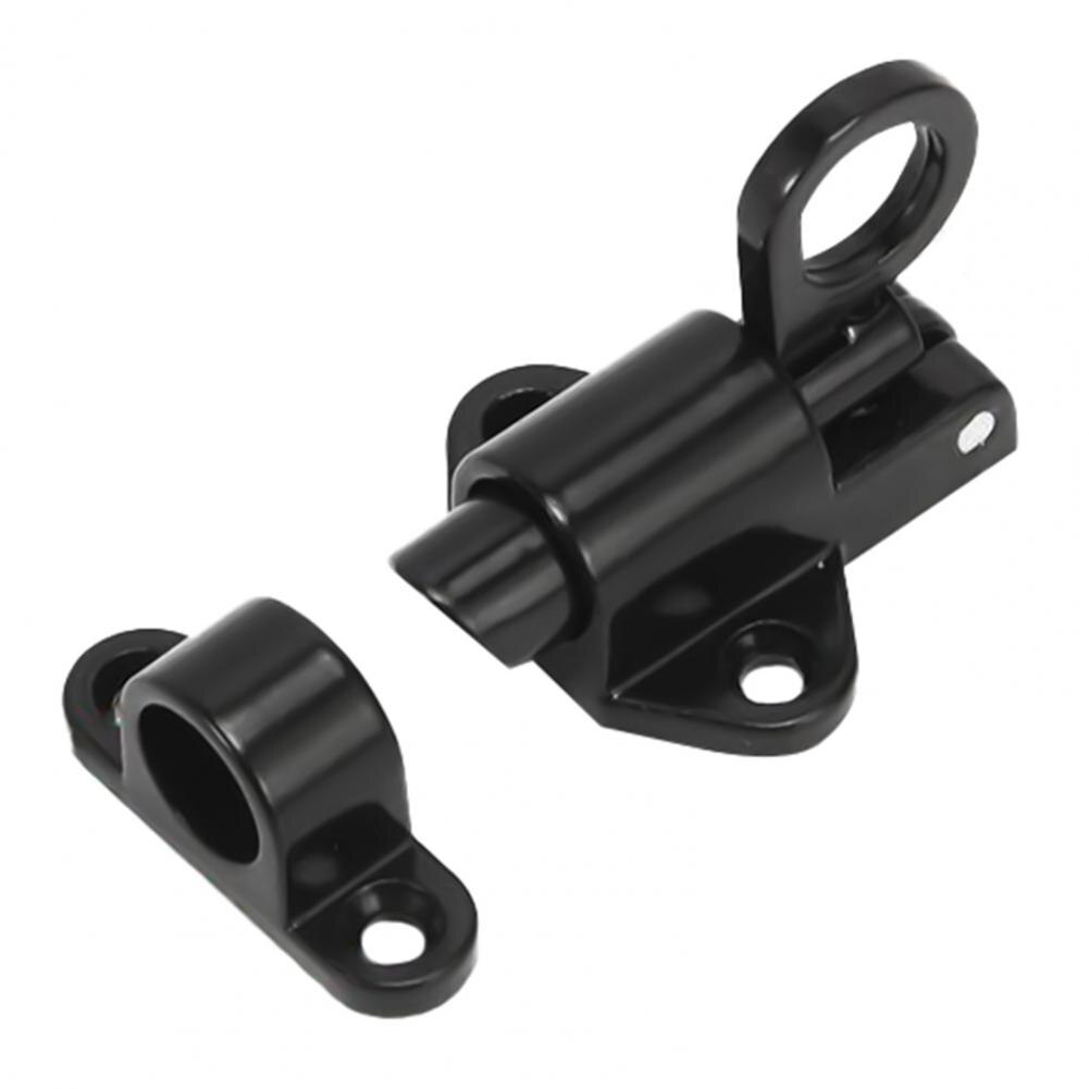 1 Set Bolt Lock Anti-rust Stable Portable Aluminum Alloy Latch Sliding Door Window Lock for Home: black