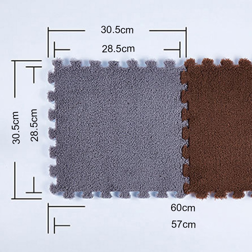 1pc 30*30cm eva skummåtte plys puslespil legemåtter skum shaggy fløjl tæppe dekorativt børneværelse til kravle legetøj 12- farver