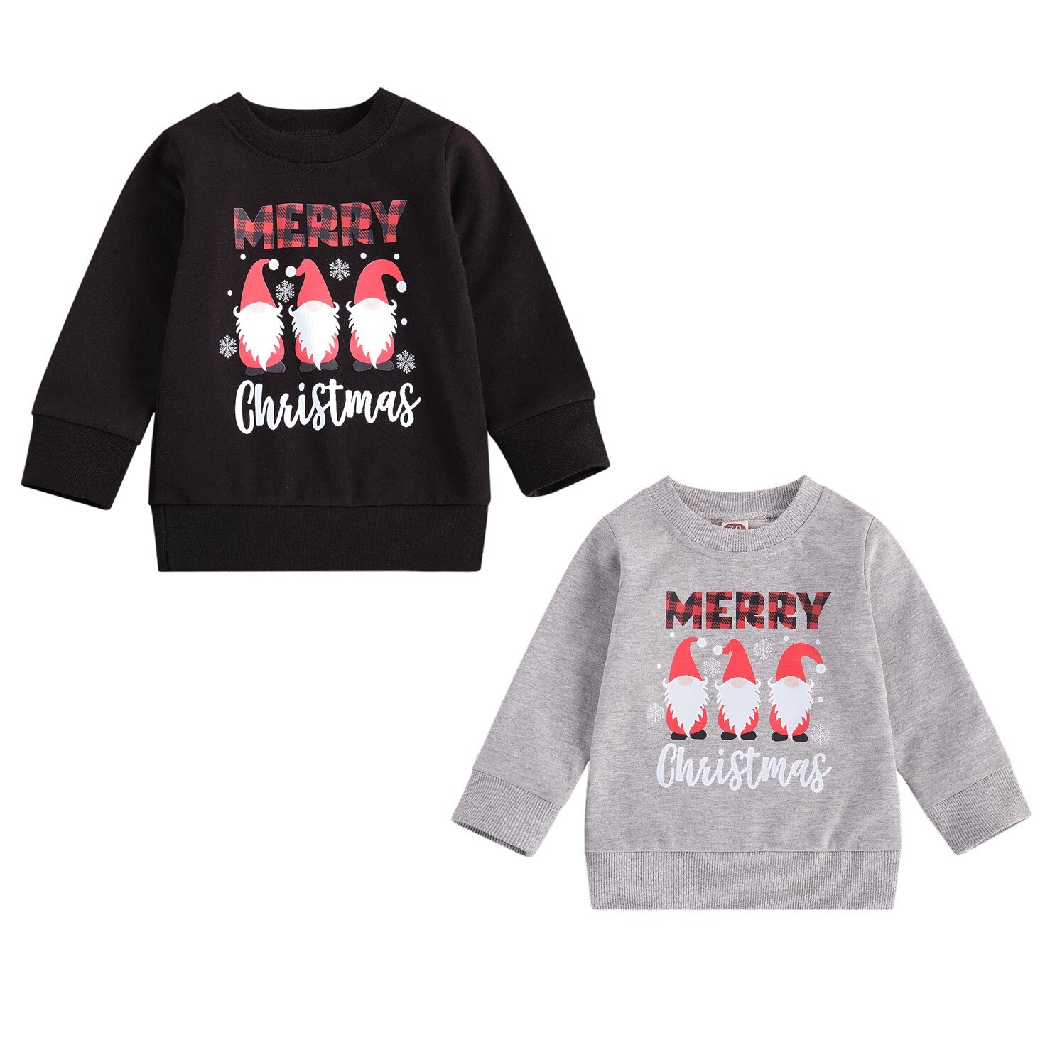 Emmababy Winter Xmas 0-4Y Peuter Kids Baby Meisje Jongen 3 Kerstman Vrolijk Kerstfeest Sweatshirt Lange Mouwen Brief Print