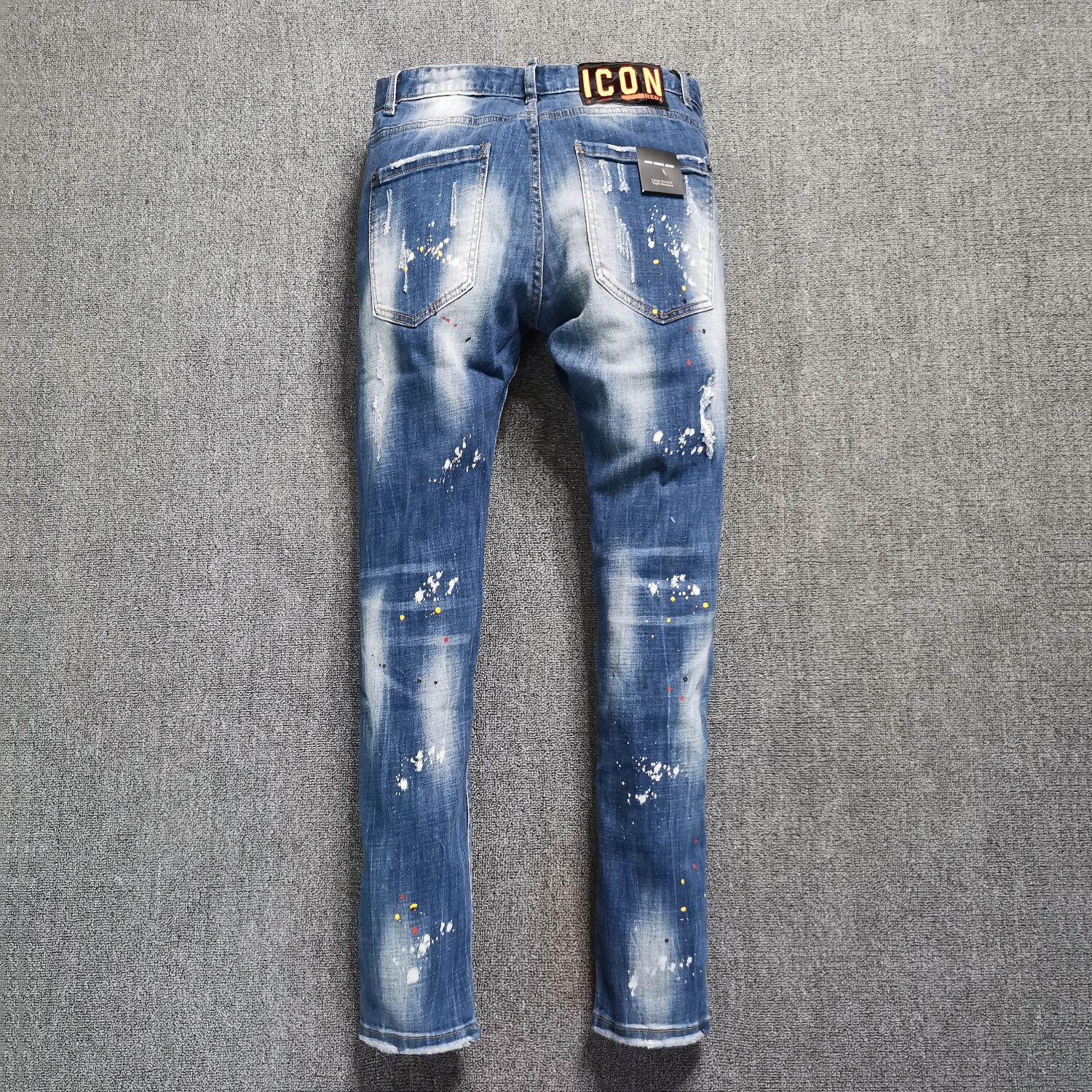 Vaqueros hombre efterår bootcut jeans til mænd slim fit stof stretch jeans blå stramme tiggerbukser pantalon homme
