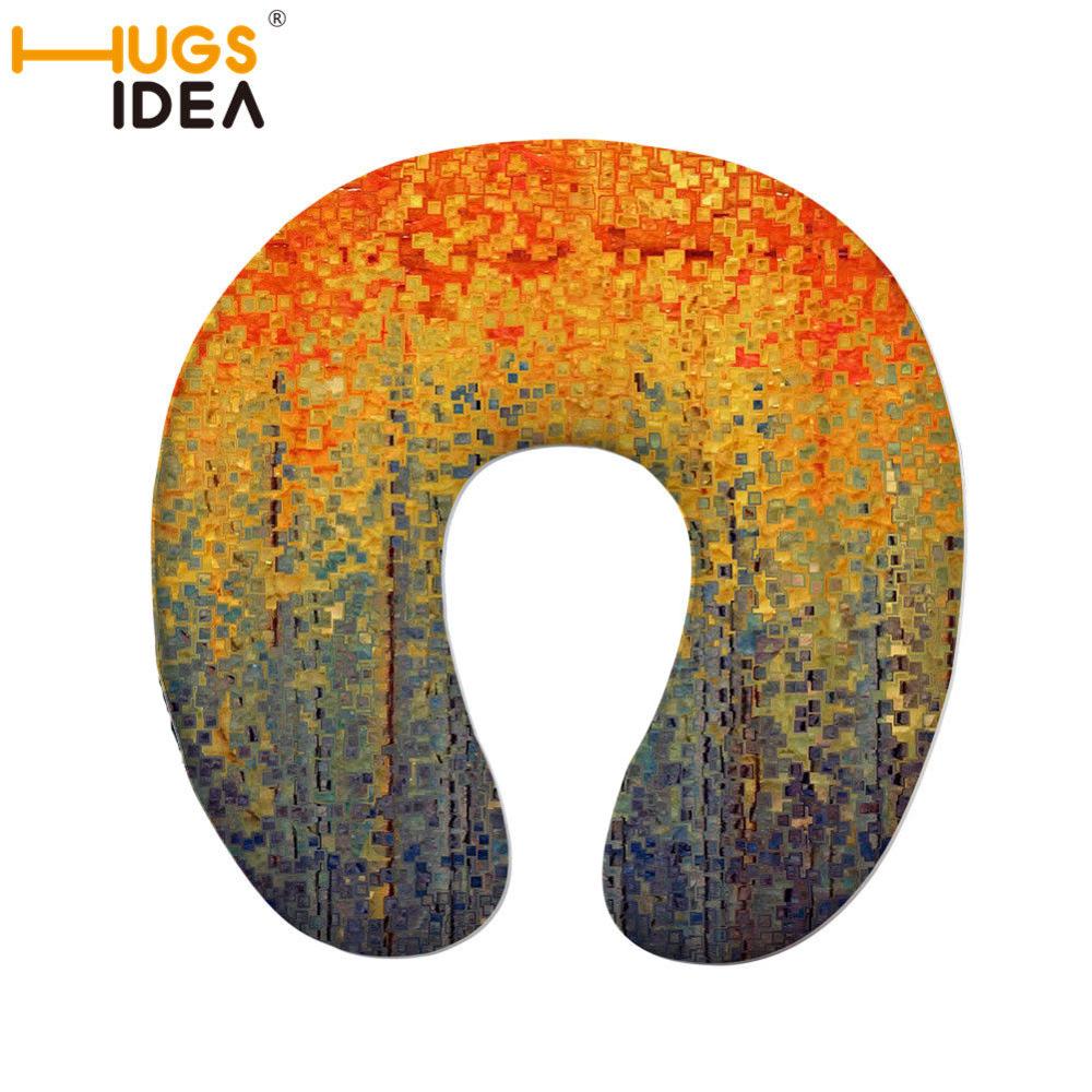 HUGSIDEA-oreiller en forme de U | Confortable motif floral, de styliste, pour le cou, la voiture et le voyage, oreiller en forme de mémoire, pour la voiture et le bureau: CC1895CT