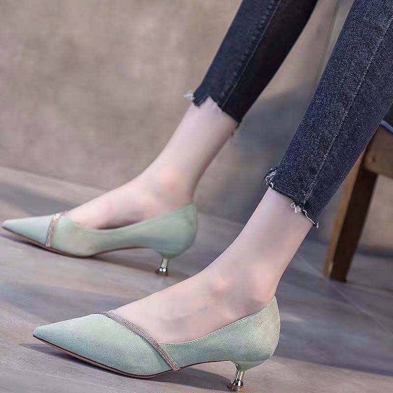 Cresfimix Women Bow Tie Spring Slip on High Heel Shoes Lady Casual Summer Stiletto Heels for Office Zapatos Mujer B5841: a / 6.5