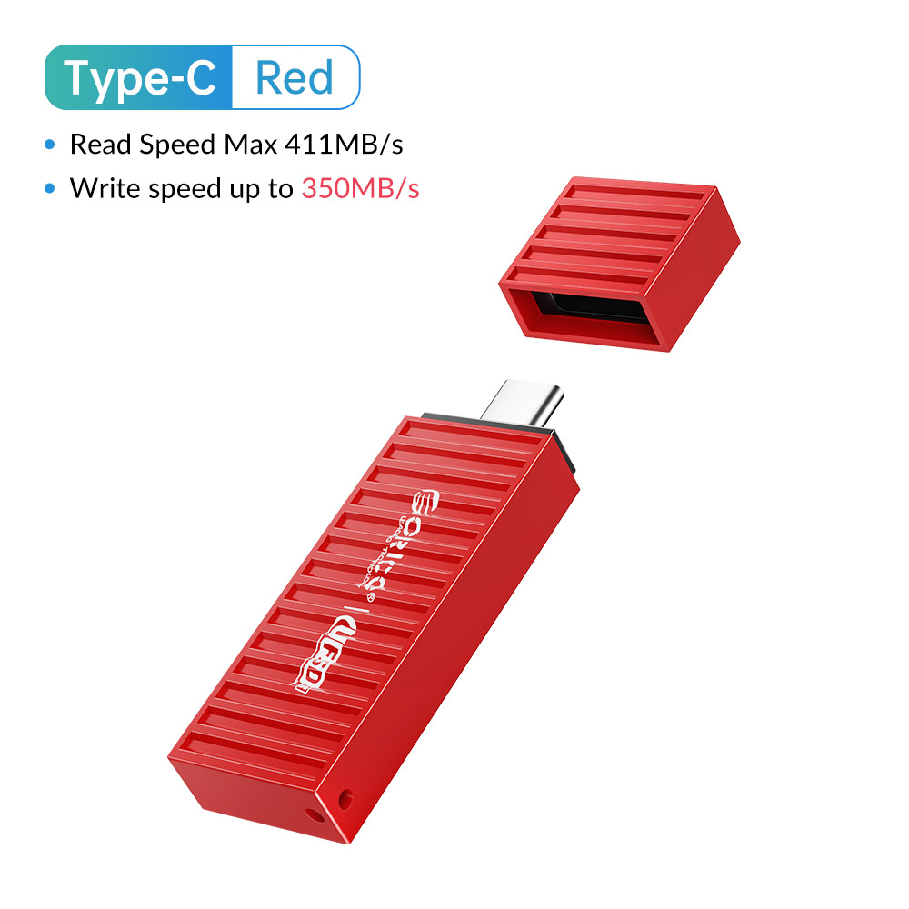 Orico ufsd usb-flashdrives 64gb metaal 256gb 512gb met type-c- en usb-interface 128gb: Blauw / 256gb