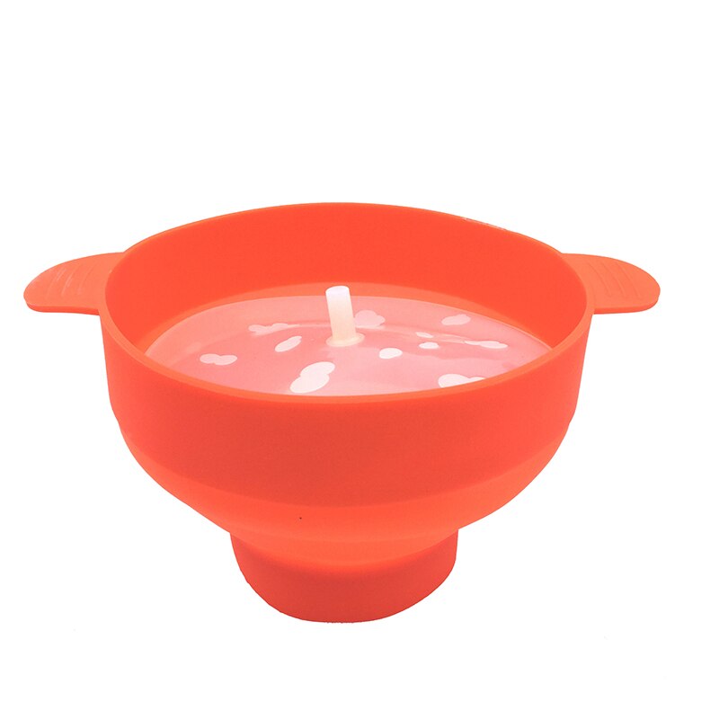 Cubo de palomitas de maíz único, Cubo de palomitas de silicona plegable para microondas, resistente a altas temperaturas, grande con tapa, cuenco