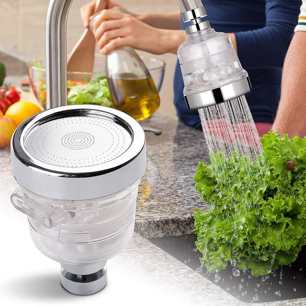 Movable Kitchen Tap Head Moveable 360 degree Rotable Water Saving Faucet Filter Flexible Diffusser (Transparent with filter)