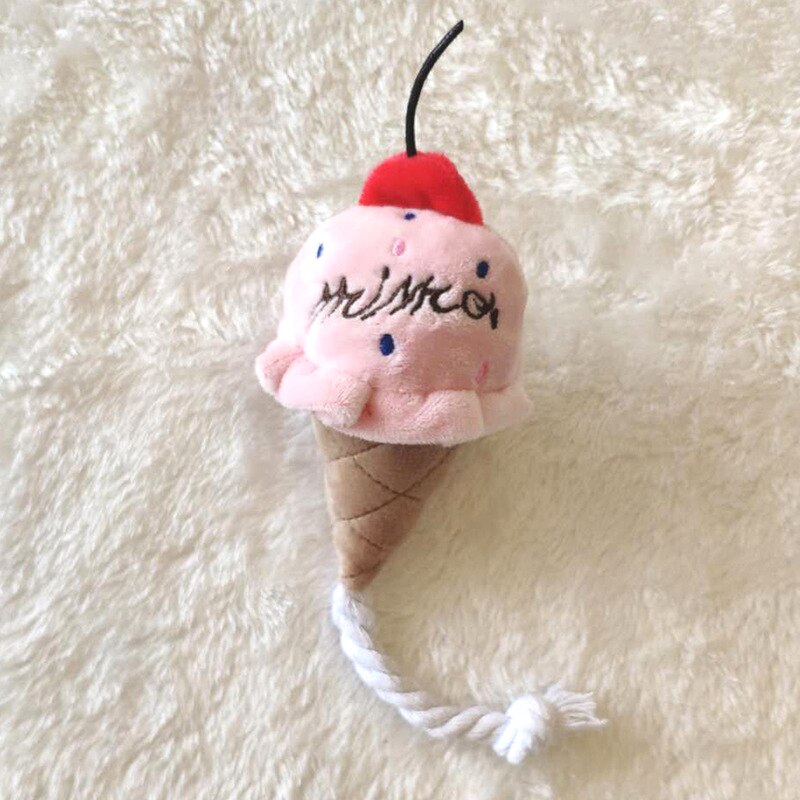 PT007 Chew Play Toys Cute Pet Squeaky Puppy Chew Squeaker Quack Sound Doll Toy Simulation Donut Pet Supplies Dog Toys: PT005-pink