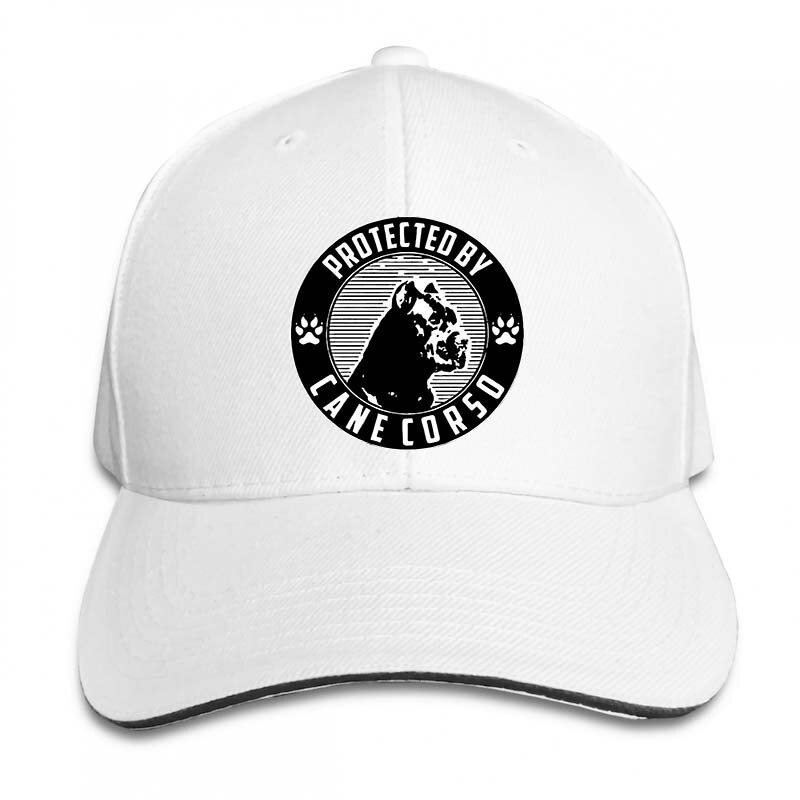 Protected by cane corso Baseball cap men women Trucker Hats adjustable cap: 2-White