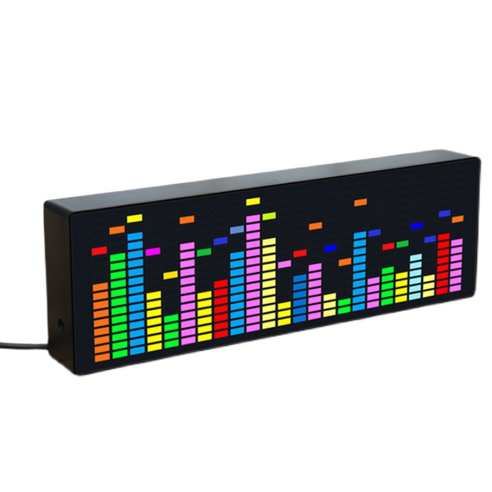 Led Muziek Spectrum Ritme Lichten Voice Sensor 1624 Rgb Sfeer Niveau Indicator Met Klok