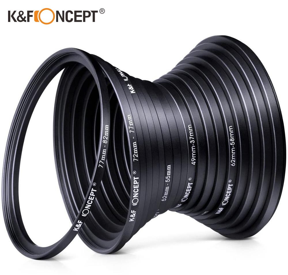K &amp; F Concept 18Pcs Filter Adpter Ring Camera Lens Step Up/Down 37-82Mm 82-37Mm Set Voor Canon Nikon Sony Dslr Camera Lens