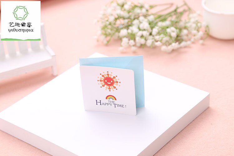 168pcs/lot cute small birthday cards,kids small happy birthday greeting cards with envelopes