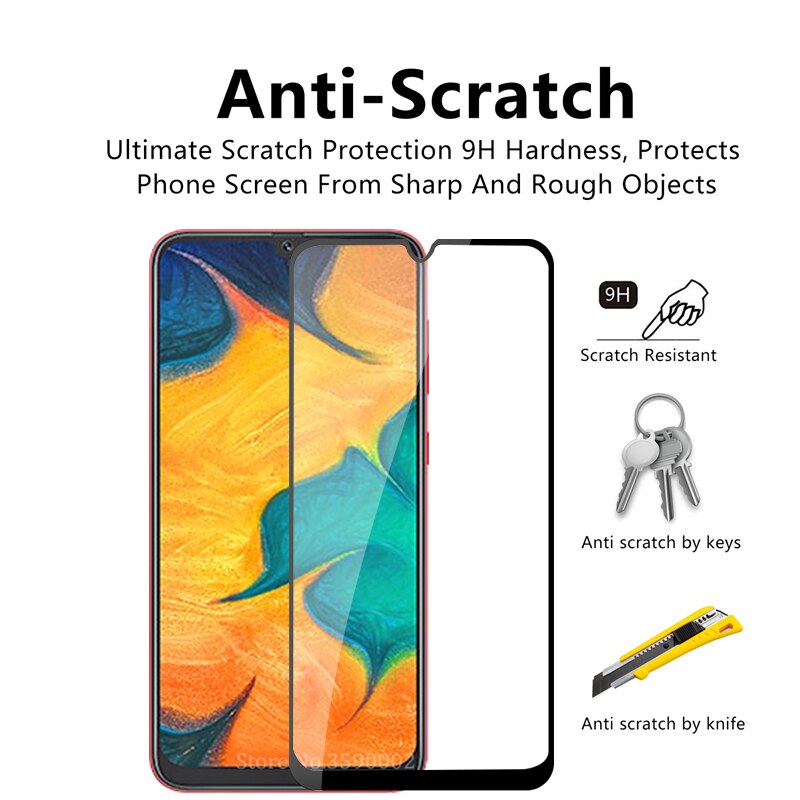 Verre trempé pour samsung galaxy A10 A20 A20E A30 A40 A50 A70 protecteur d'écran sur le samsung a 20 30 40 50 70 verre de protection