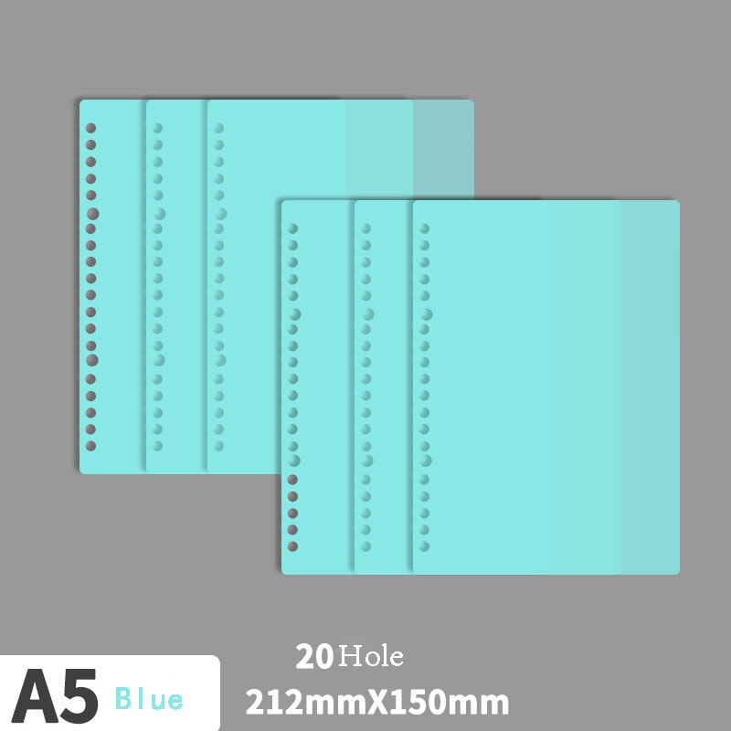 2 Pcs A5/B5/A4 Loose-Leaf Book Cover 20/26/30 Hole Binder Circle PP Separator Memo Pad Accessory For Office Documents: A5-B-20