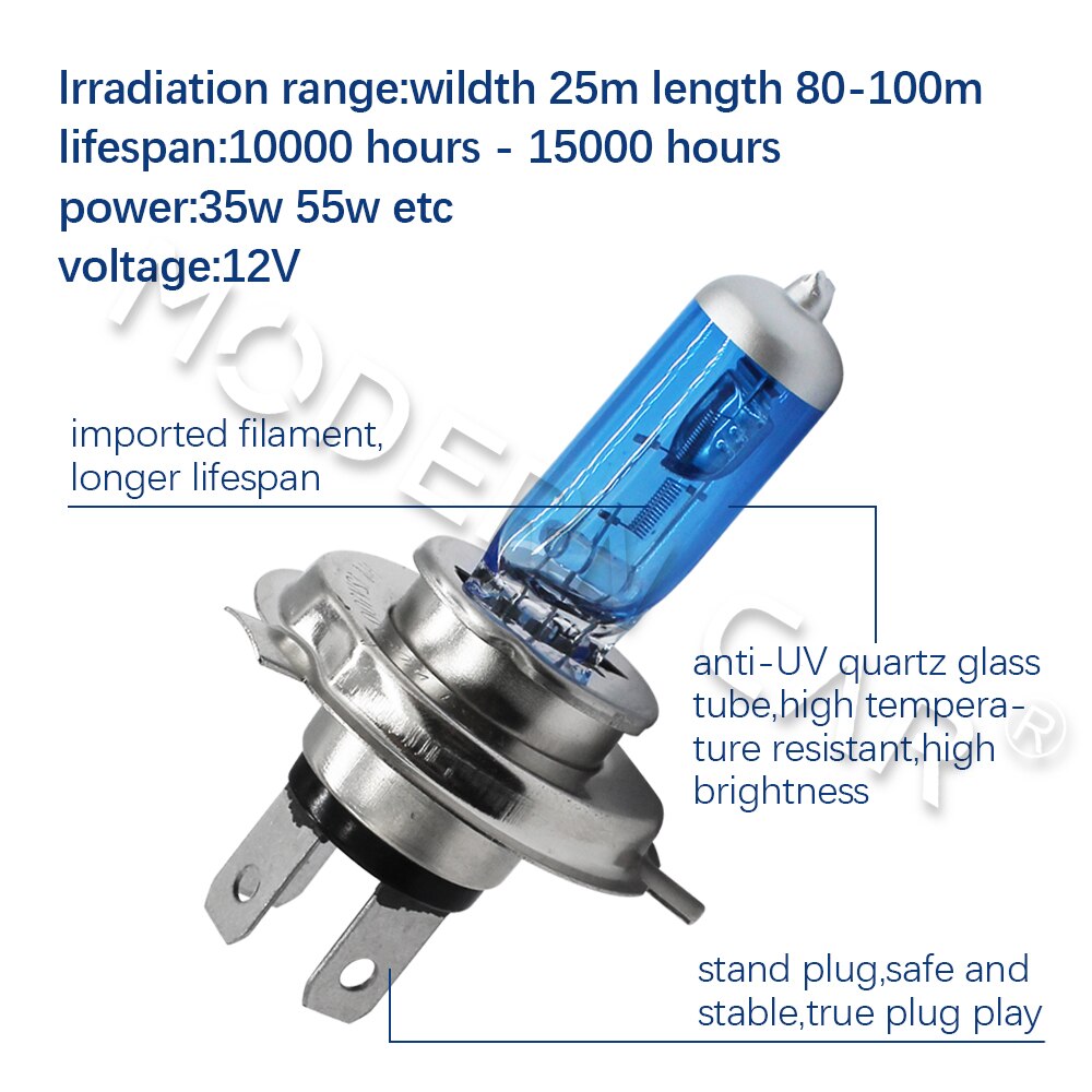 MODERNE Auto H1 H3 H4 H7 H9 H11 H15 9005 9006 Halogen Xenon Birne 25 W/55 W 50 w/100 W 12 V Auto Kopf Licht DRL Lampen Halogen Xenon Lampen