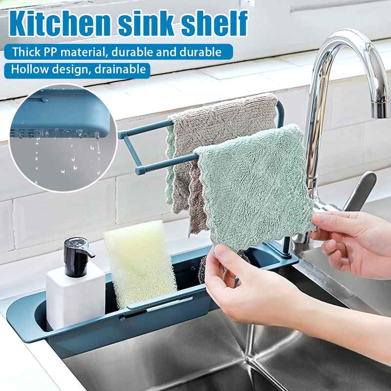 Étagère télescopique pour évier, étagère de proximité de cuisine, ininer T1 EvaluRegina, porte-éponge, serviette T1, rangement EvaluBasket, gadgets, accessoires