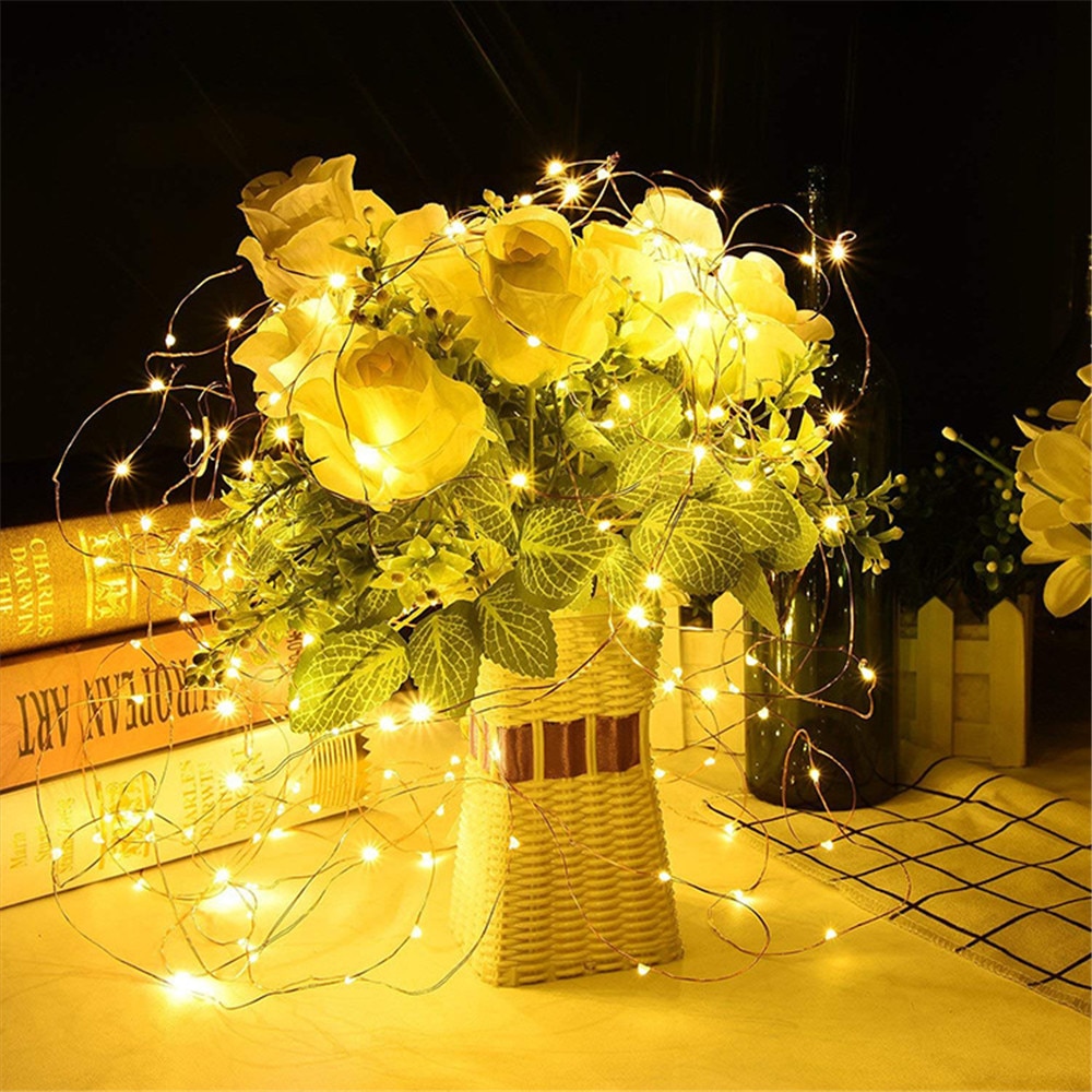30-200leds Led Fairy String Lights Usb Operated Zilver Draad 5/10/20M Voor Thuis Slaapkamer Tuin Kerst tree Slingers Decoraties
