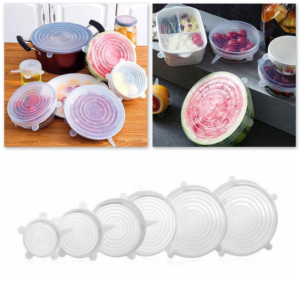 6/12 stuks siliconen rekdeksels universele deksel siliconen deksel magnetron siliconen voedsel kookkom deksel pan vers deksel deksel p  p0 g 8
