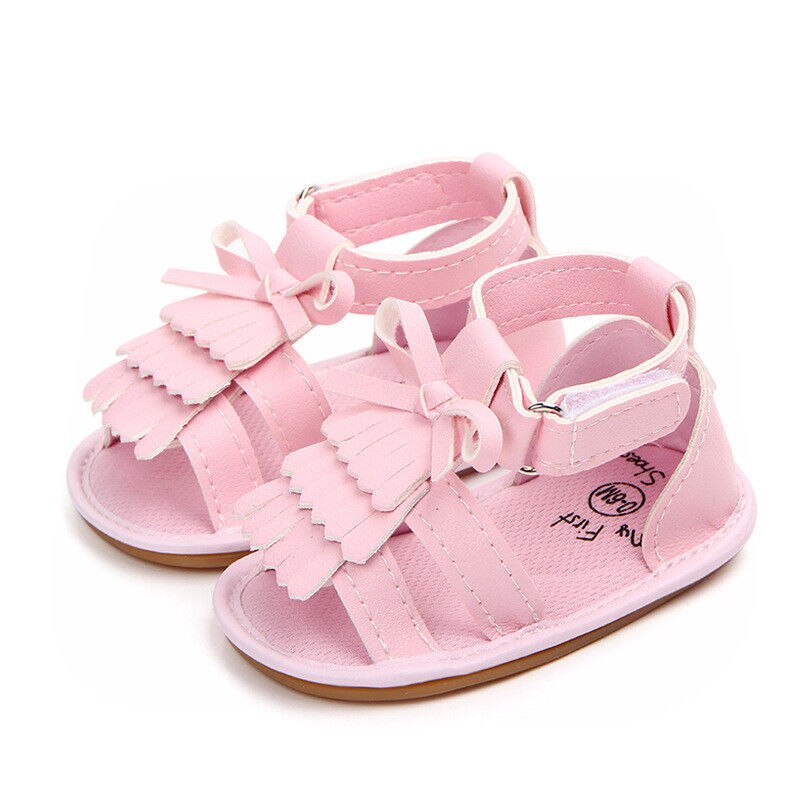 Verão da criança do bebê meninas meninos sapatos casuais sandália sapatos 0-18m sólido arco gancho plana com sapatos de salto 2 estilo sapatos de bebê: Rosa / 0-6 meses