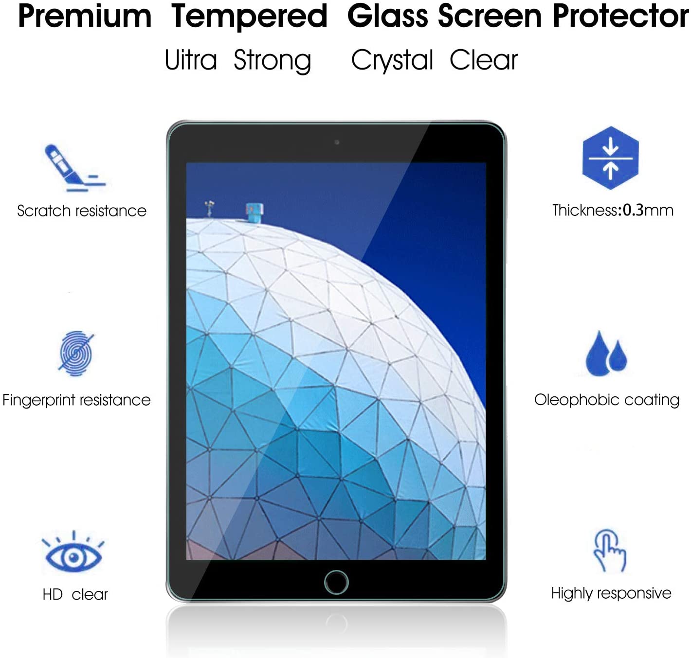 1PC Tempered Glass for Apple IPad 5th Gen / IPad 6th Gen HD Tablet Screen Protector Film Anti -cratch Protective Glass