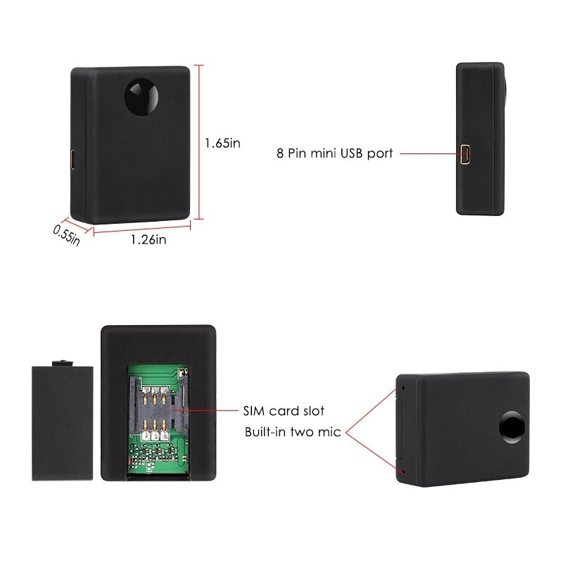 Mini  n9 gsm lytteudstyr akustisk alarm gsm-enhed taleovervågningssystem