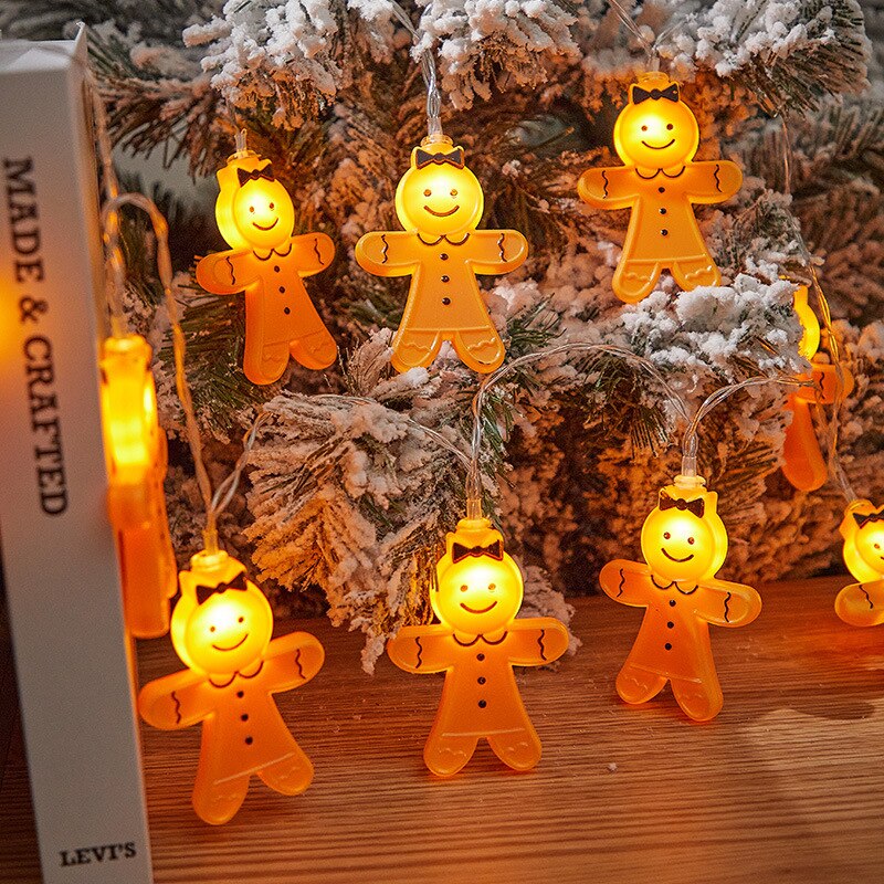 Rainbow Fairy Lights Garland LED String Christmas Tree Light Chain Night Lamp Patio Party Kids Bedroom Living Room Decor: snowman