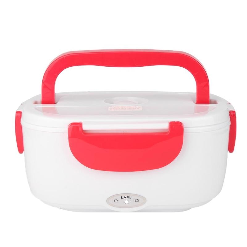 Portable Electric Heating Lunch Box Food Heater Rice Container Multi-functional Food Heater Box for Home Car 1.05L: Car Plug Red