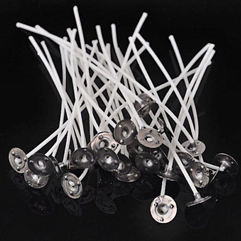 50 Stuks 8 Inch Diy Kaars Lont Core Pre Waxed Met Sustainers Katoen Coreless Katoen Maken Materiaal
