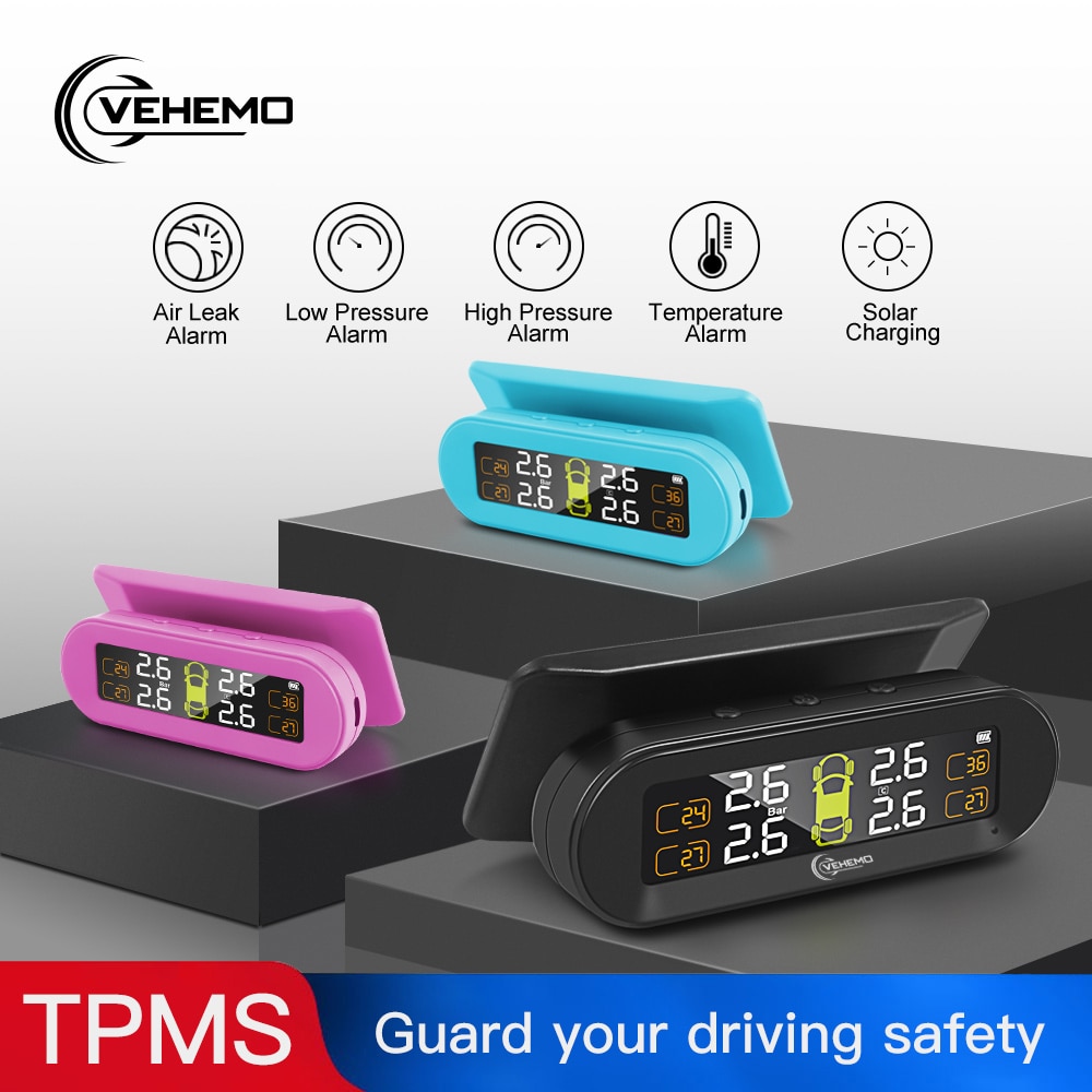 5V Tpms Solar Bandenspanningscontrolesysteem Auto Externe Bandenspanning Sensor Monitor Alarm Android Micro Plug Lading Tpms