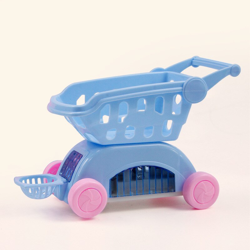Neue freundlicher Elektrische Spielzeug Musik Warenkorb mit Licht Universal- Rad Kreative Baby Spielen Haus Spielzeug Warenkorb: Blau