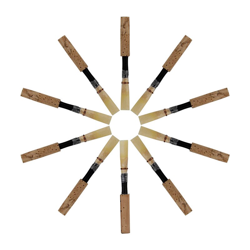 10PCS Hobo Riet Zwart Hoogwaardige Hobo Riet Handgemaakte Kurk Riet Medium Zachte Houtblazers Accessoires