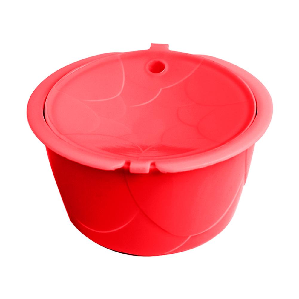 Edelstahl wiederverwendbar Kaffee Kapsel Tasse Sieb Filter für Dolce Gusto Wiederverwendbare Nachfüllbare Kaffee Kapsel Kappen Barista Werkzeug: rot