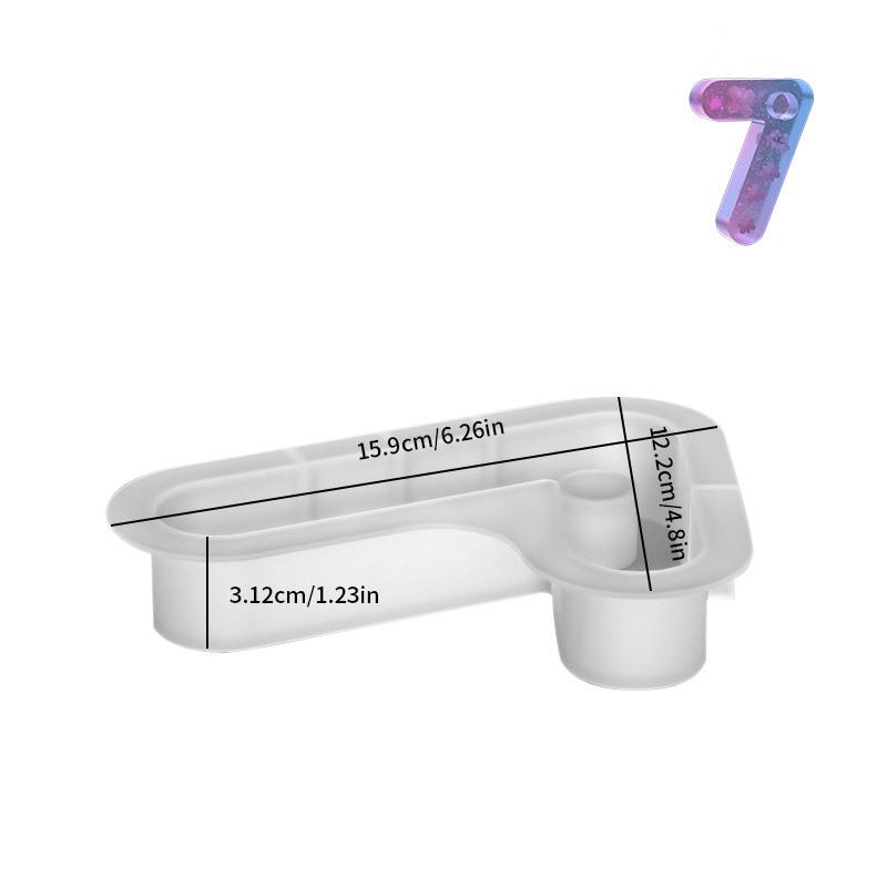 Molde de silicona de resina epoxi para candelabro Digital geométrico, soporte de vela de números árabes, yeso, decoración, bricolaje, 0-9: Verde militar