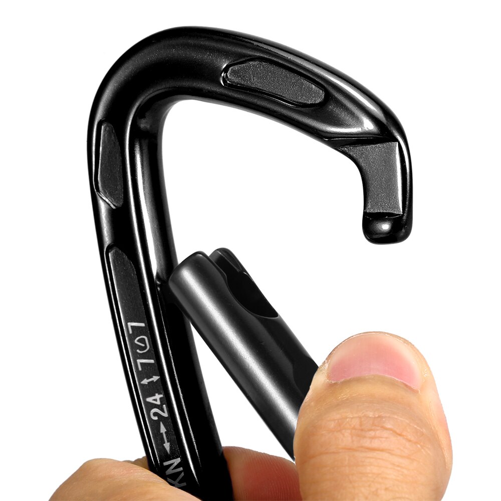 22KN / 24KN Straight Gate Carabiner Non-locking Gate Carabiner Climbing Canyoning Backpacking Hammocks Key Nose Carabiner