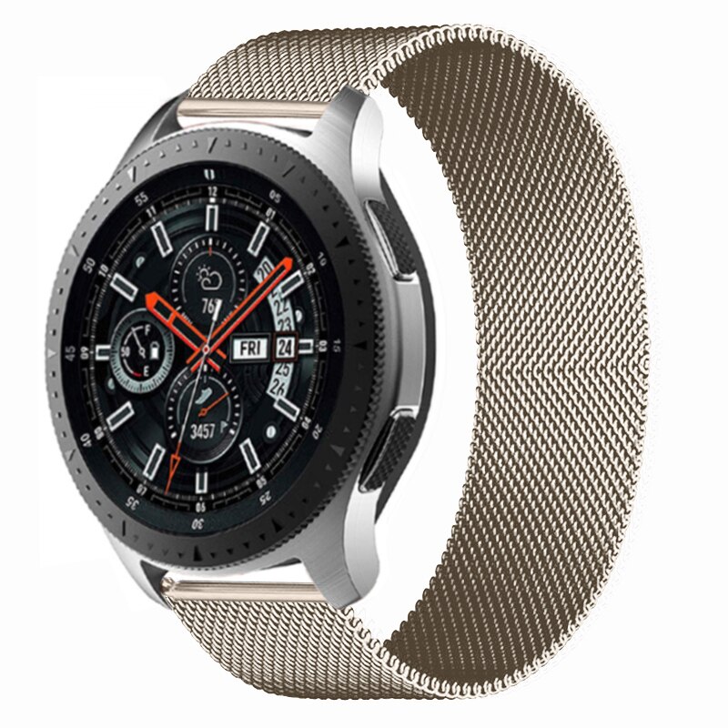 Pulsera Milanese loop correa para Samsung Galaxy ver 3 46mm 45mm activo 2 42mm 41mm de S3 Frontera, 20mm, 22mm, pulsera Huawei GT 2 banda: Vintage gold / 22mm watch band