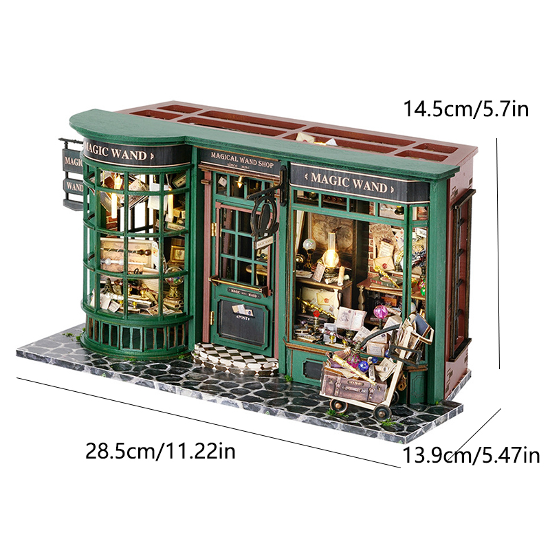 Casa de muñecas mágica, Kit de modelo de construcción de ensamblaje DIY en miniatura de madera, producción de juguetes de habitación pequeña, decoraciones con muebles